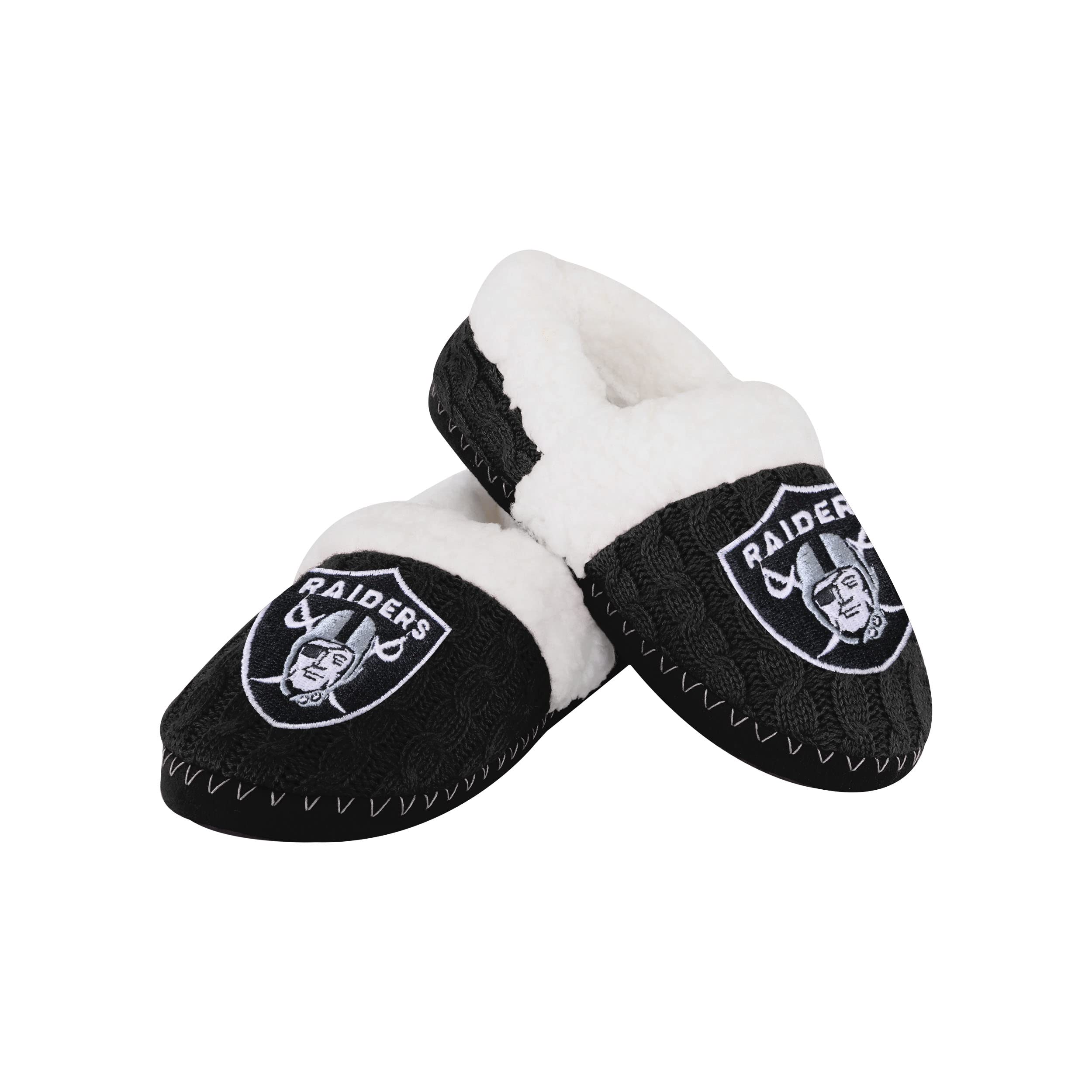 FOCO Las Vegas Raiders NFL NFL Womens Team Color Moccasin Slipper - XL Image FOCO Las Vegas Raiders NFL NFL Womens Team Color Moccasin Slipper - XL Image
