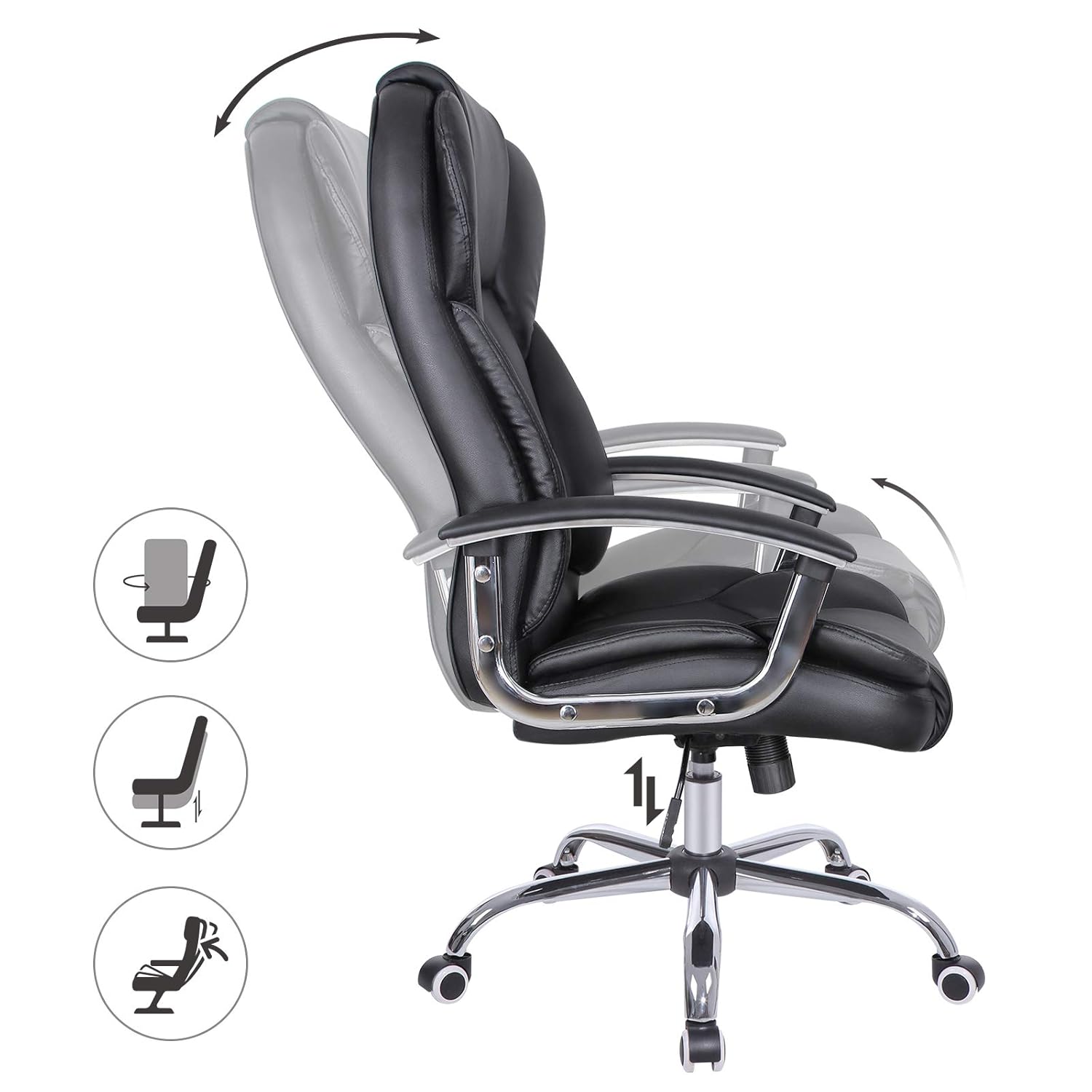 SONGMICS Office Chair with High Back Large Seat and Tilt Function