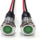 Alpinetech PL12M 12mm 1/2" 48V AC/DC LED Metal Signal Indicator Pilot Dash Light (Green) (Pack of 2)