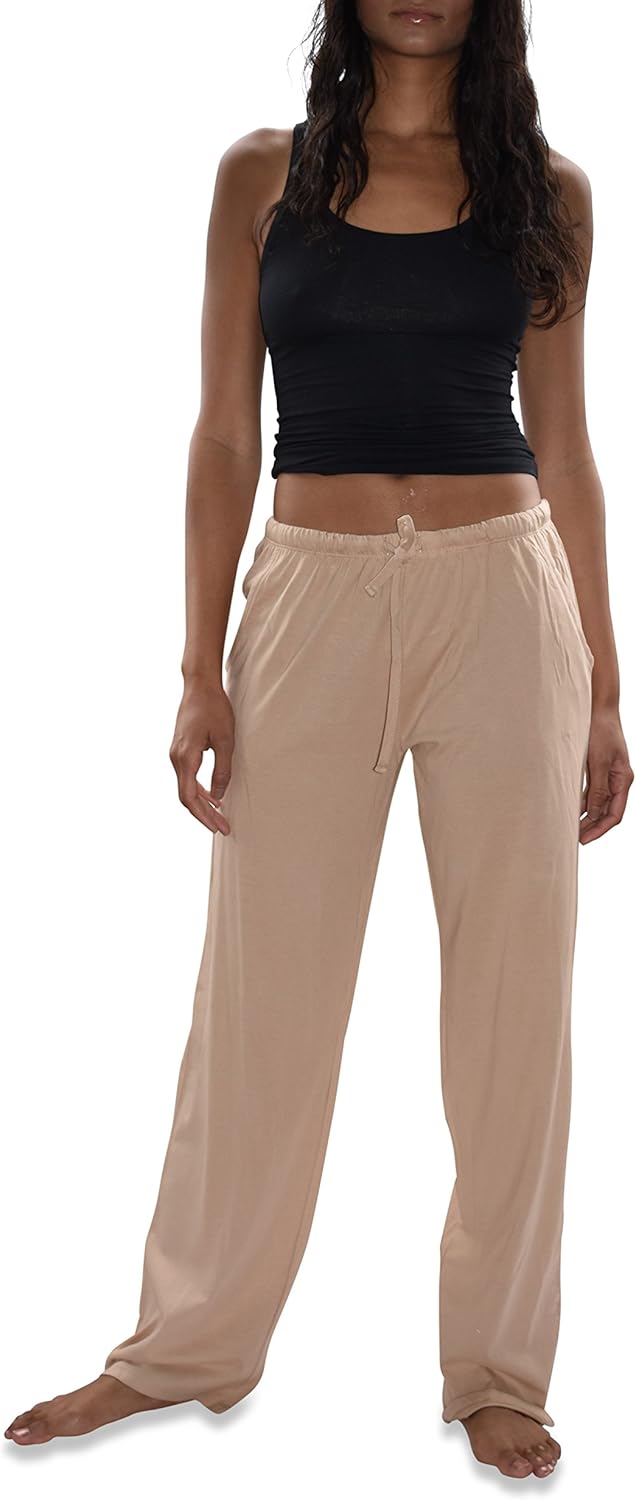 Sexy Basics Women's 3 Pack Soft Flex-Cotton Knit Pajama Pants/Lounge Pants/Sleep Pants at  Women’s Clothing store