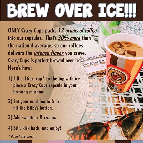 CRAZY CUPS FLAVORED DECAF COFFEE VARIETY PACK, HOT OR ICED COFFEE FOR KEURIG K CUPS MACHINES, DECAF VARIETY PACK COFFEE IN RECYCLABLE PODS, 24 COUNT (PACK OF 1)