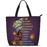 Foinior African American Black Women Tote Bag Black Girl Magic Shoulder Handbag For Work Travel Beach Shopping