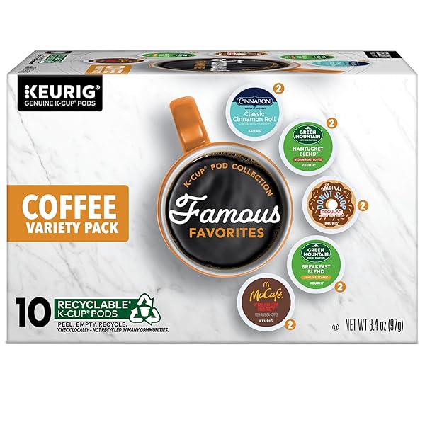 KEURIG FAMOUS FAVORITES VARIETY PACK, SINGLE-SERVE K-CUP PODS, 10 COUNT