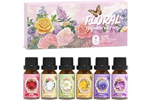 SoulOrigin Floral Essential Oils Set, Fragrance Oil Set for Oil Diffusers and Wax Block, Scented Oils for Soap Candle Making 
