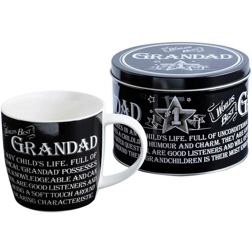 Arora Ultimate Gift for Man 8825 Grandad Mug in Tin, White