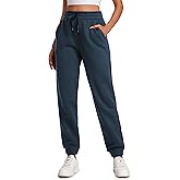 CRZ YOGA Cotton Fleece Lined Sweatpants Women High Waisted Warm Casual Lounge Jogger Pants with Pockets