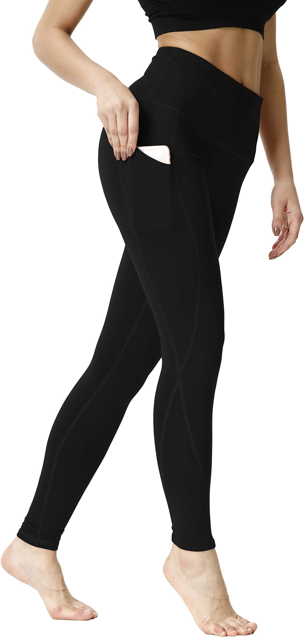 SILKWORLD Women's Yoga Pants Pockets High Waist Stretch Workout Leggings