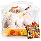 Brining Bags for Turkey, 2 Pack, 26"×22", Extra Large Turkey brine bag Holds up 35lb, Thickened Brining Bag with 2 Cotton Strings, Double Zip-lock Seal Brine Bags for Turkey, Chicken, Beef, Pork, Ham