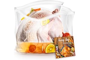 VENROTHY Brining Bags for Turkey, 2 Pack, 26"×22", Extra Large Turkey brine bag Holds up 35lb, Thickened Brining Bag with 2 Cotton Strings, Double Zip-lock Seal Brine Bags for Turkey, Chicken, Beef, Pork, Ham