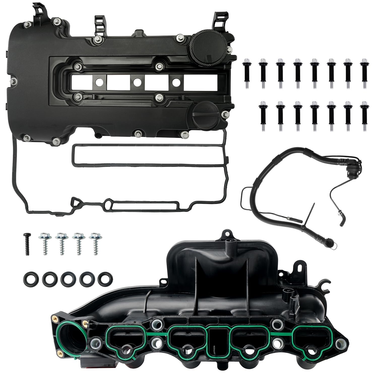 Photo 1 of ***(PARTIAL SET/ MISSING PARTS/ UNABLE TO TEST ITEM)***Engine Intake Manifold & Valve Cover Kit Compatible With 2012 2013 2014 2015 2016 2027 2018 2019 2020 2021 Chevy Sonic Cruze Trax Tracker, Encore 1.4L Replaces 615-380, 55573746, 25193343