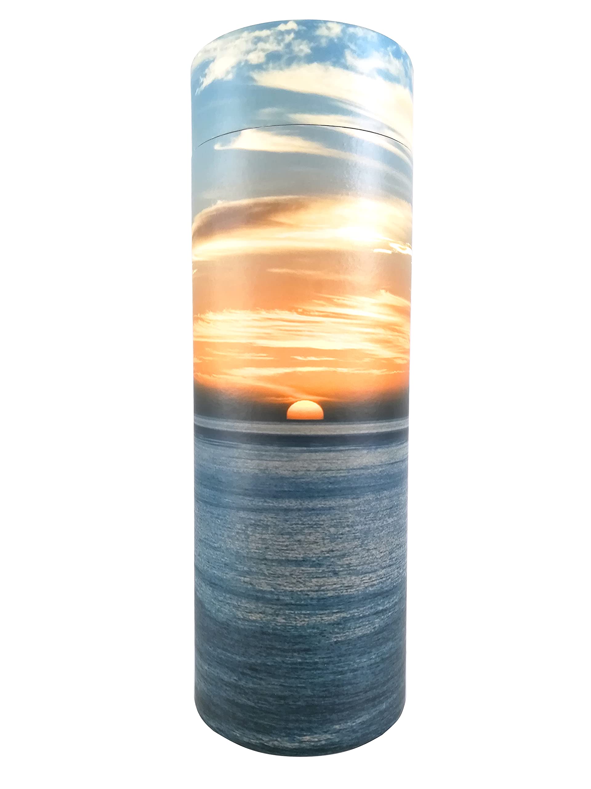 Ocean Sunset Scatter Tubes for Adult Ashes – Biodegradable Cardboard Cremation Urns (Large)