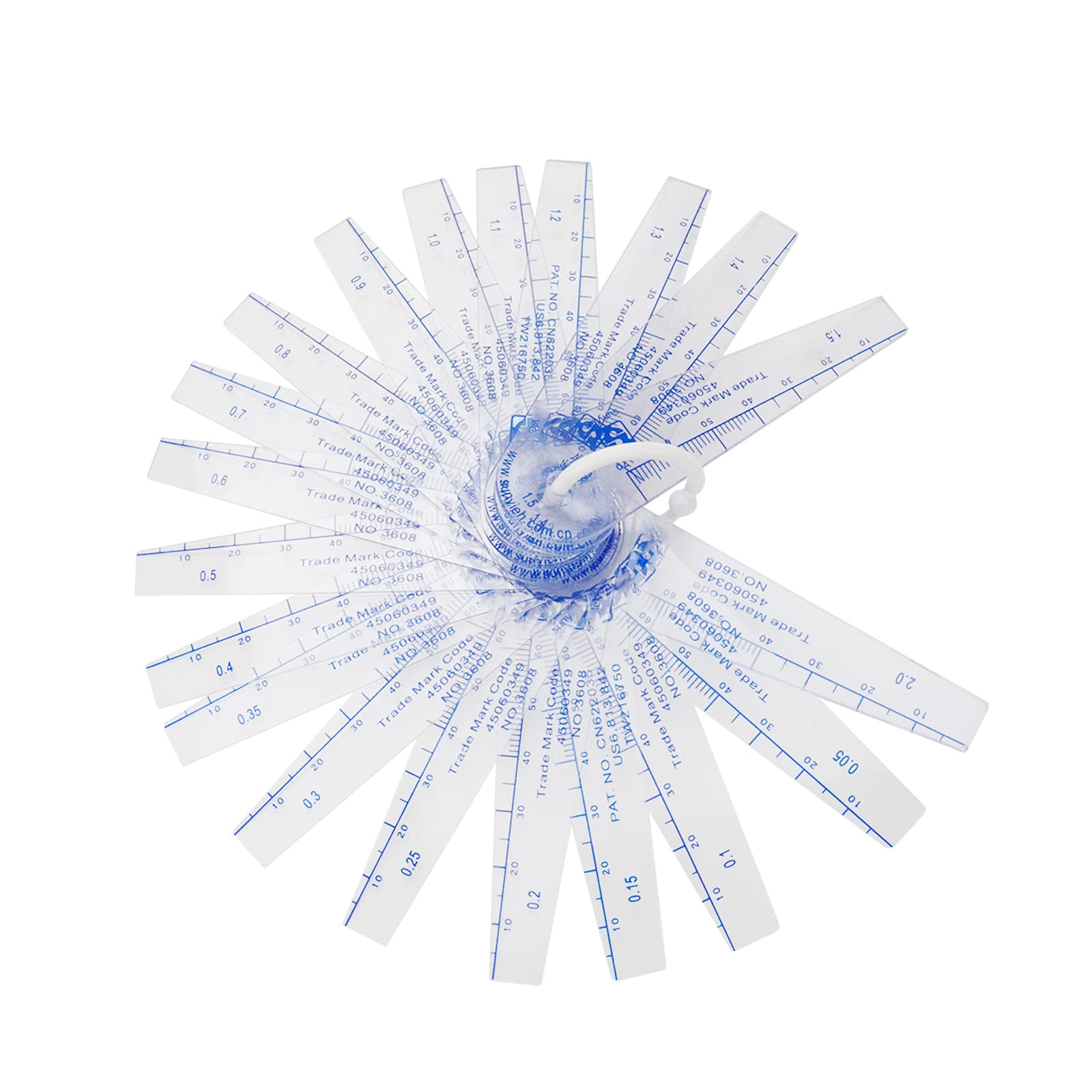 Rannb Plastic Feeler Gauge 0.05mm to 2mm Metric Gap Measuring Tool 20 Leaf