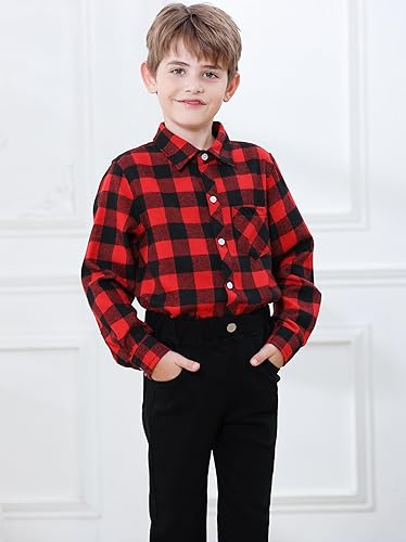 Long Sleeve Baby Red Plaid Shirt Baby Boys Flannel Plaid Shirt