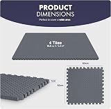 Kayman 4 Pack 60x60 cm Gym Floor Nonslip Interlocking EVA Mats Grey view 2