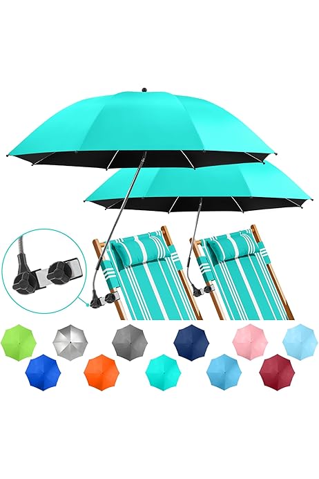 Chair Umbrella With Adjustable Clamp, Wheelchair Umbrella Rain/UV - Foto 4