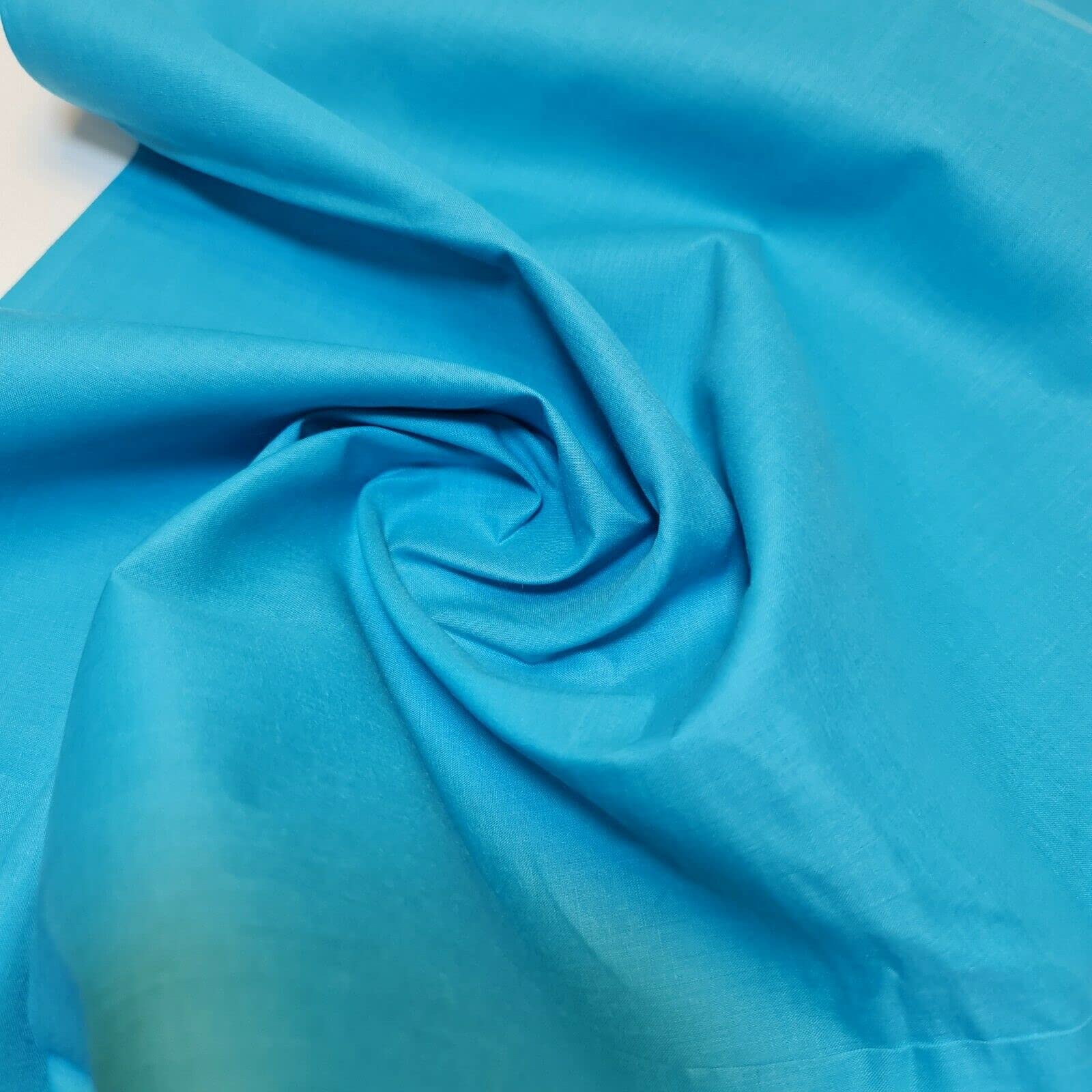 *Clearance* 100% Cotton Lawn Soft Dress Craft Material Drape Fabric by Meter (5 Meter, Turquoise)