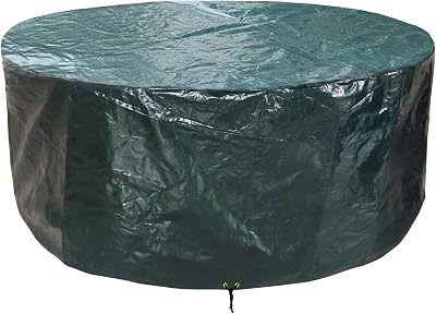 PATIO PLUS Round Rattan Furniture Cover 250x90cm Green Waterproof Windproof