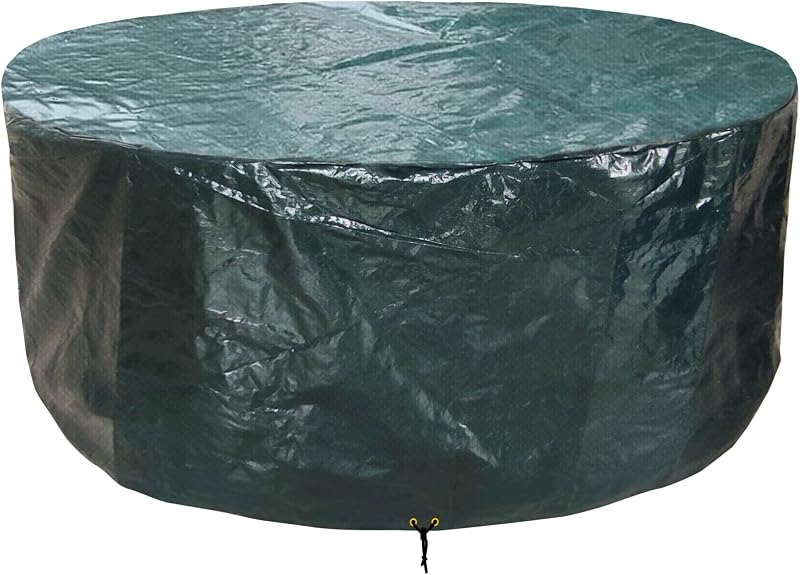 PATIO PLUS Round Rattan Furniture Cover 250x90cm Green Waterproof Windproof