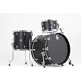 British Drum Co. RAV-CB-22 Raven Club Kit Satin Black | Includes 12in tom, 16in floor tom and 22in bass drum