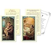 Trendzeen St Anthony Prayer Card - Saint Anthony Card, The Lord's Prayer Card - Laminated St Anthony Holy Cards, Made in Italy - Set of 3