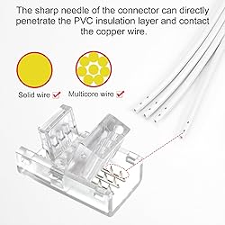 RGBZONE 10Pcs 8mm 4 Pin LED Strip Connectors and