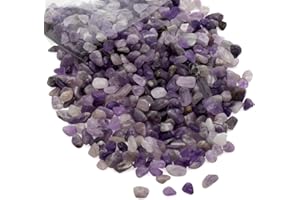 Royal Imports Crushed Quartz Chips, Vase Filler, Resin Art, Fire Pit Glass Pellets, Decorative Bowl Pebbeles, Tumbled Craft Gemstones, Reiki Healing Jewels, 1 LB, Amethyst