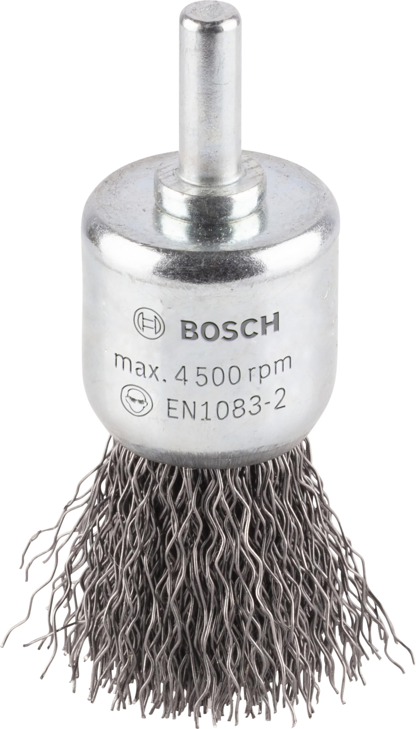 Bosch 1x PRO Steel Longlife End Brush, Crimped Wire for 6 mm Cylindrical Shank and Drill (ร 25 mm, Professional Accessory Rotary Drill/Drivers)