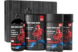 Every Man Jack Spider-Man Body Set – Perfect for Every Guy & Marvel-Lover – Bath and Body Marvel Gift Set with Clean Ingredients & Incredible Scents – Includes Body Wash, Shampoo & Deodorant 2-Pack