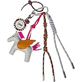 QTMY Cute Horse Braided Keychain Bag Charms for Handbag Purse Backpack Accessories Bogg Bag,348