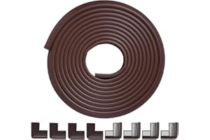 Arinbeb Foam Corner Protector Edge and Corner Guard, with 19 feet Length Foam Safety Bumpers, Baby Proofing Safety Table Corner Protectors (Coffee)