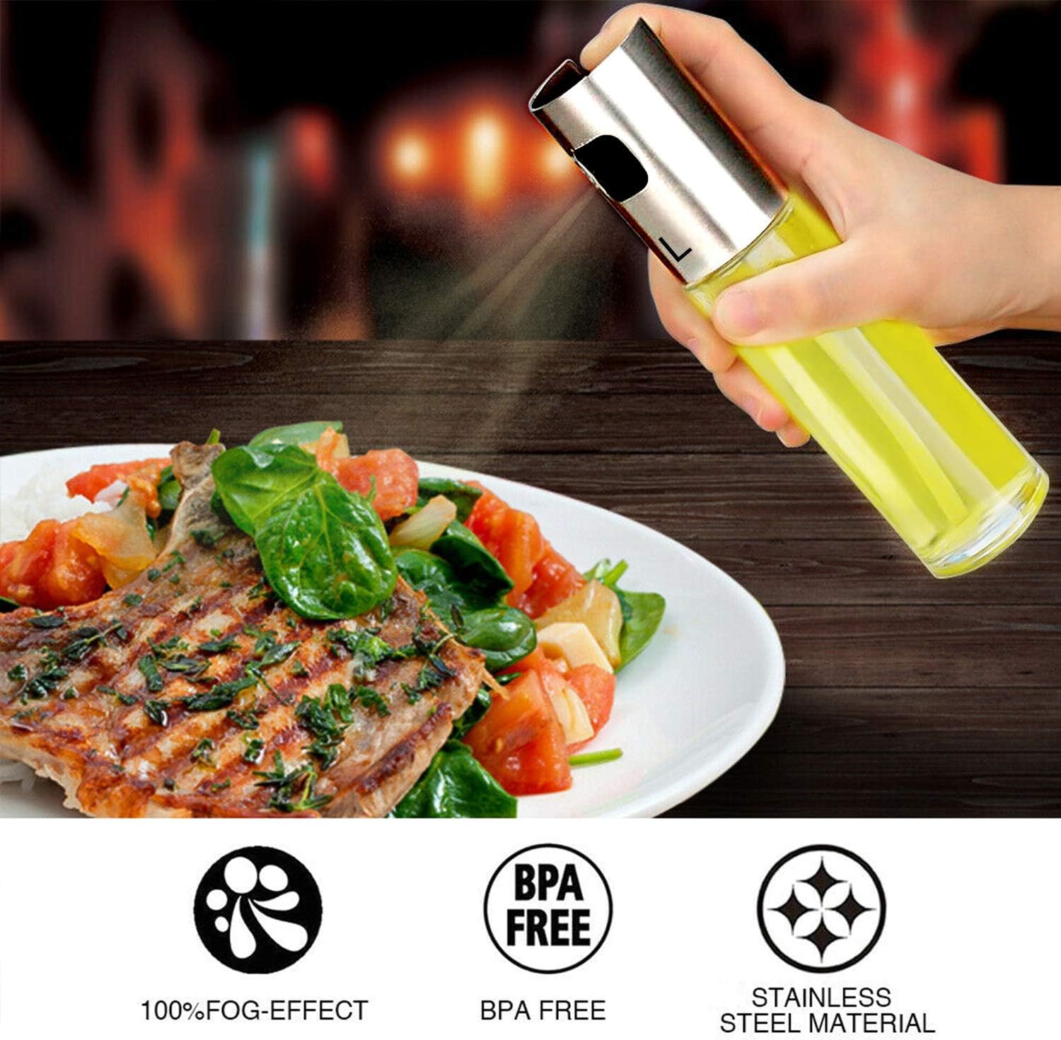 LAO XUE Olive Oil Sprayer Food-Grade Glass Bottle Gispenser For Cooking, BBQ, Salad, Kitchen Baking, Roasting, Frying: Kitchen & Dining
