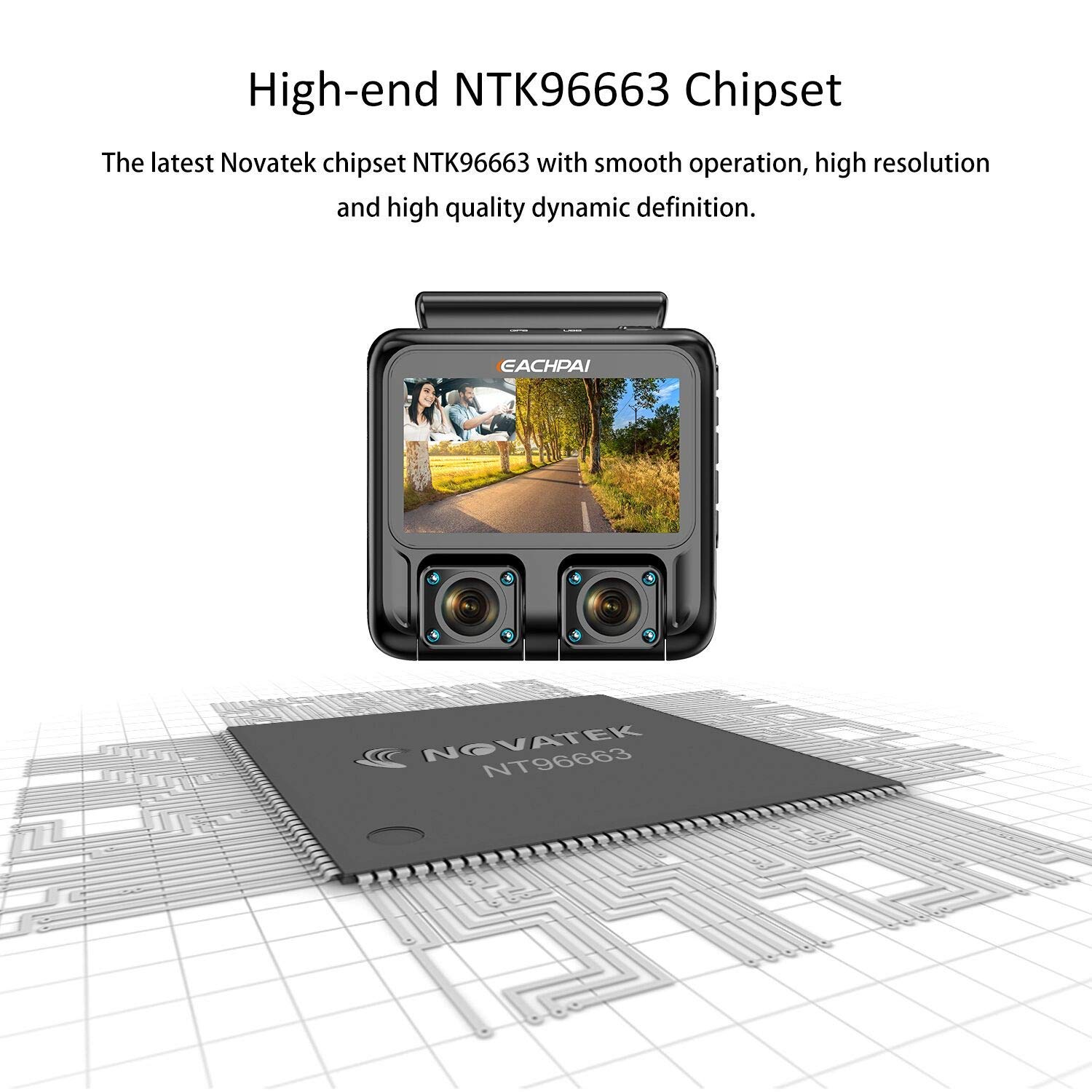 Dual Dash Cam,EACHPAI X100 Pro Dash Camera Front &Inside Lens for Cars/Truck/Taxi 1920X1080P Dashboard with Sony Sensor,IR Night Vision,Super Capacitor,Wide Angle,Loop Record,WDR,GPS,32G Card