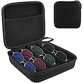 CAIOVSE Travel Sunglasses Organizer Adjustable Slots Sunglasses Case for Multiple Pairs for Men and Women Black