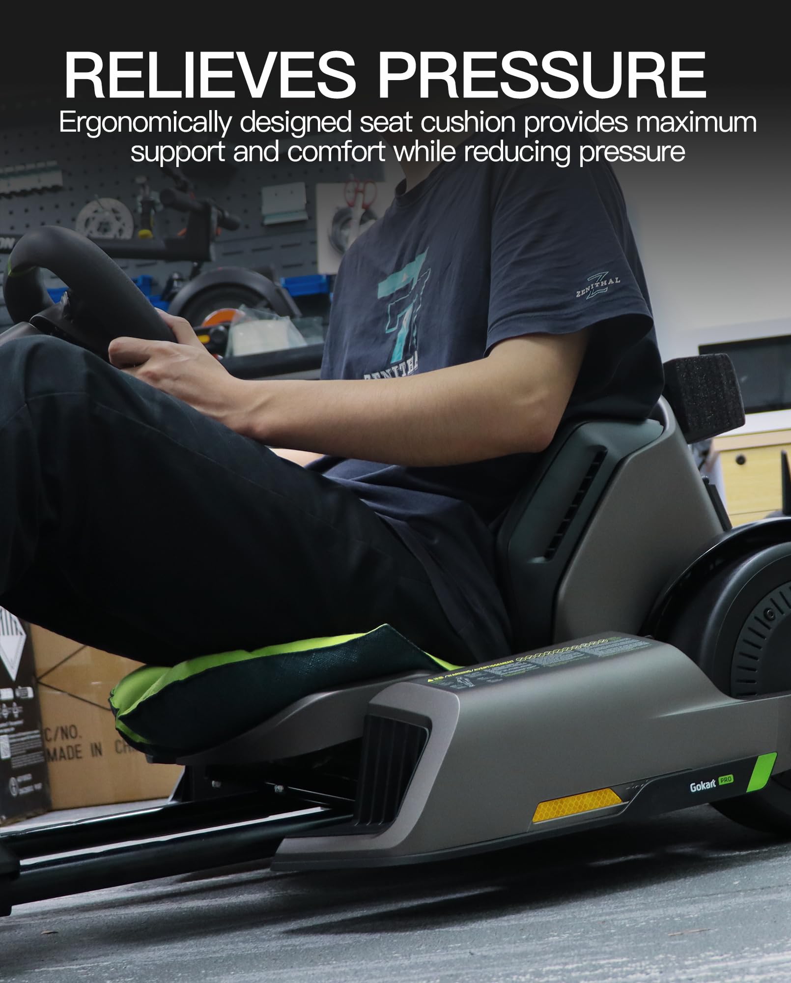 stio Gokart Backrest Seat Cushion Compatible with Ninebot by Segway GoKart Pro and Gokart Kit Comfortable Backrest Soft Pillow for Go Kart Pro Kit(NOT Come with A GOKART)