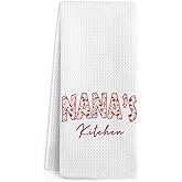 Gnmduw Nana Gifts Kitchen Towels, Mothers Day Birthday Gift for Grandma Women, Grandma Hand Towels Set, Nana Gifts from Grandkids, Grandmother Gift Hand Dish Tea Towel for Kitchen Decor, 16x24 Inch