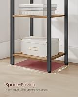 VASAGLE 6-Tier Bookshelf 30x40x187.5 cm Wheat Brown Ink Black LLS101B48 view 4