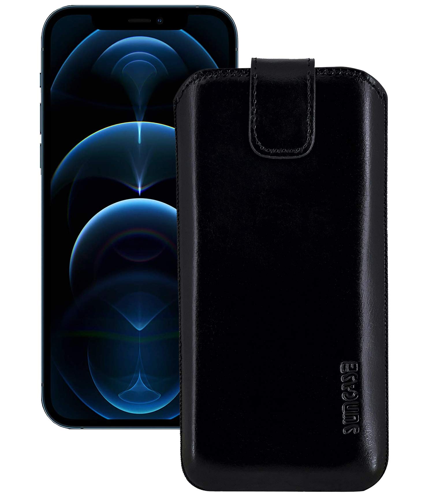 Case bag compatible with iPhone 12 Pro Max (6.7") case with ADDITIONAL case/shell/bumper flap with pull-out function mobile phone case leather case protective case in black
