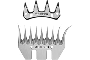 BEETRO Curved Sheep Shears Replacement Blades, Professional Stainless Steel Clipper Blades for Sheep