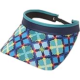 Pickleball Marketplace Fashion Fabric Coil Visor by: Glove It | Women's Adjustable Coil Visor – Turkish Tile- UV 50 Protection Blue
