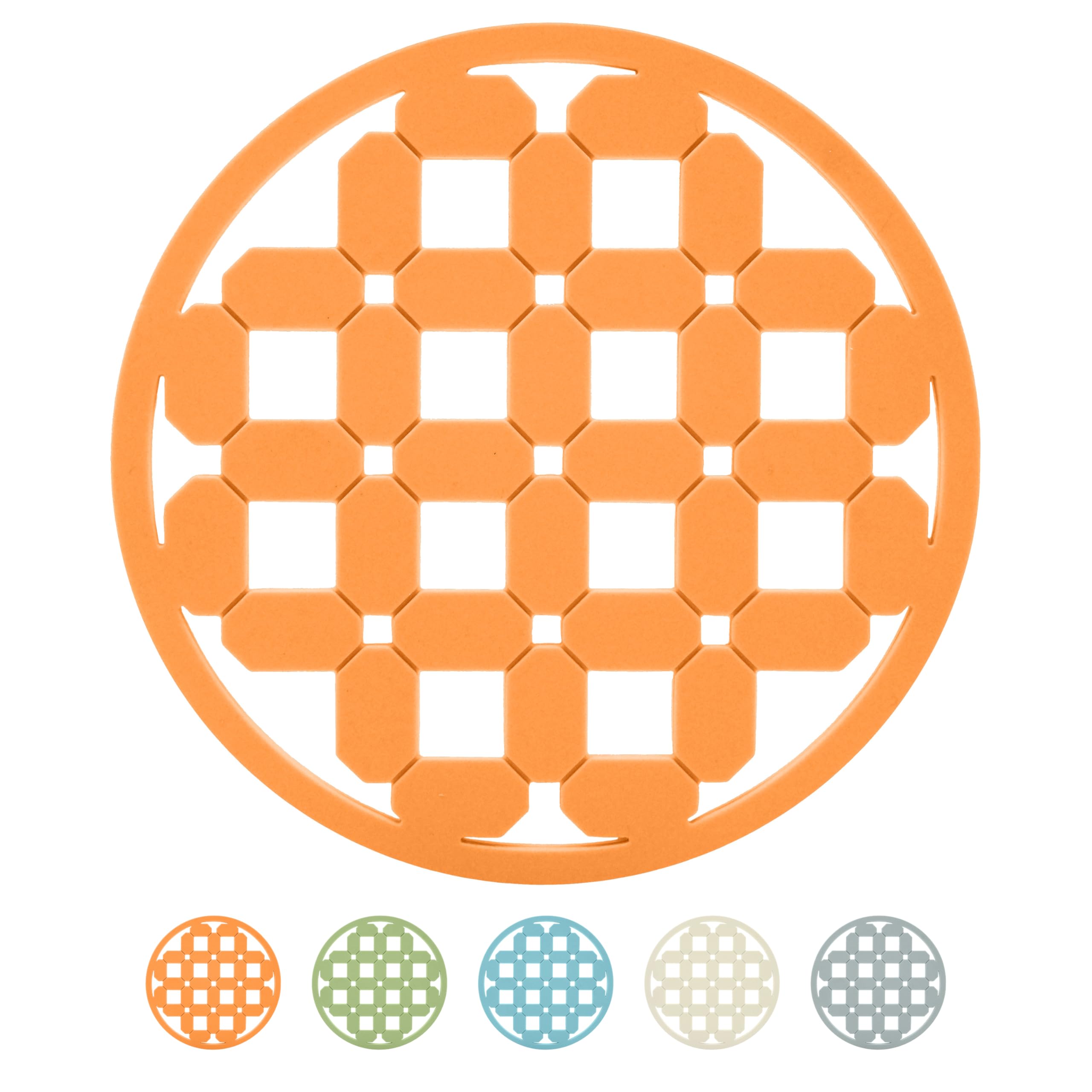 Photo 1 of *2 pack* OGGI Silicone Trivets for Hot Pots and Pans – Heat-Resistant Small Silicone Mats for Countertops, Microwave, and Stove, 7"x7", Non-Slip, BPA-Free, Multipurpose Trivets for Hot Dishes – Geo Design