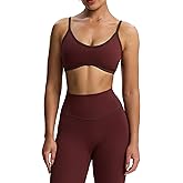 Aoxjox Women's Color Block Workout Sports Bras Fitness Lexi Lined Strappy Bra Athletic Yoga Crop Tank