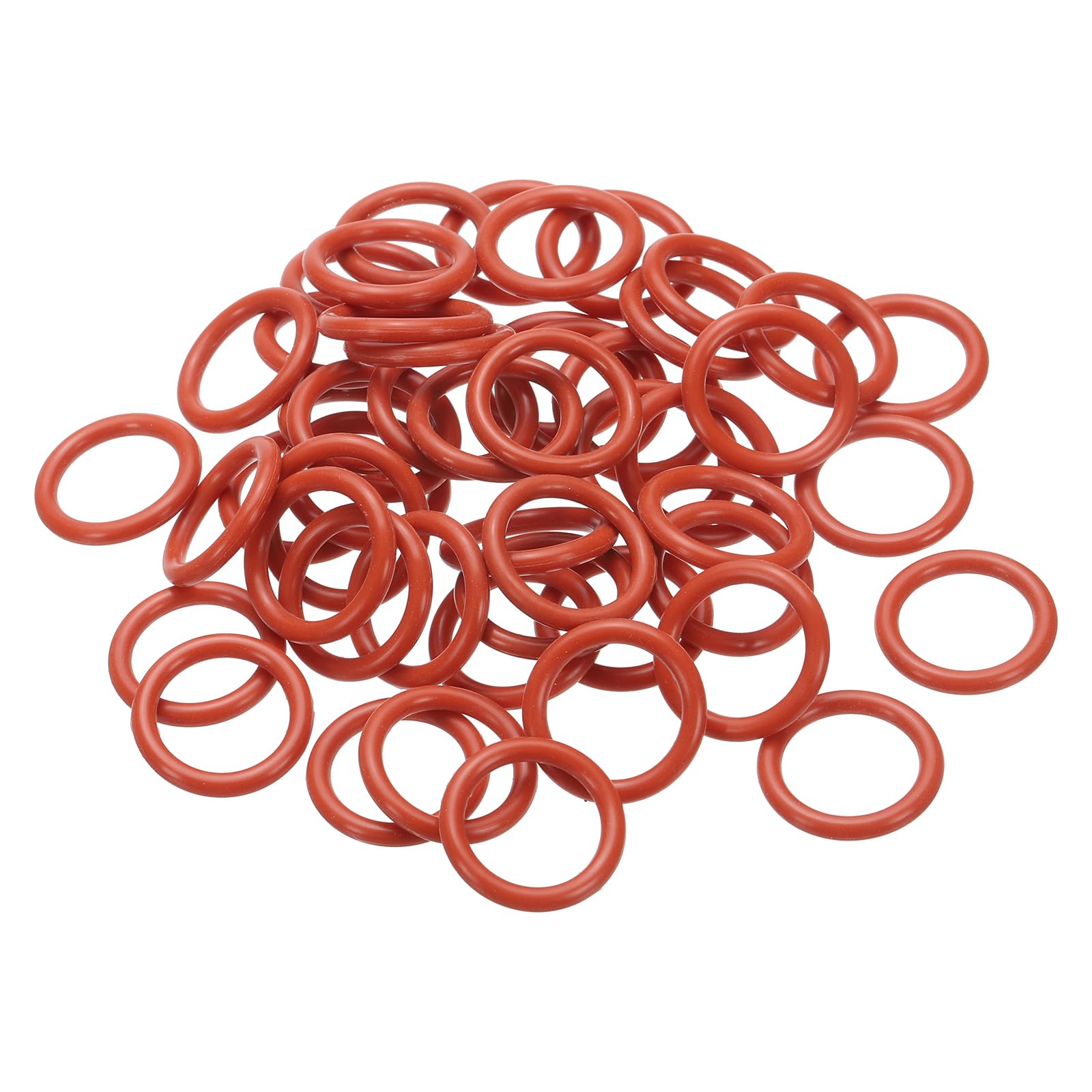 PATIKIL Silicone O-Ring 25mm OD 19mm ID 3mm Width, 50Pcs Metric VMQ Sealing Gasket Replacement for Plumbing Compressor Valves Repair, Red