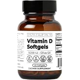 Santa Cruz Paleo Vitamin D3 5000 IU Softgels, Daily Supplement with Olive Oil for Men and Women, Formulated for Absorption, Supports Bone Health, Gluten Free, Sugar Free, Paleo, Keto, 60 Count