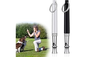 HI.FANCY 2 Pcs Dog Whistle, Silent Dog Whistle is Dog Whistles for Recall, Pet Owners or Trainers Train Dogs to Stop Dog Barking and Stay Quiet, Adjustable Ultrasonic Dog Training Whistle with Lanyard