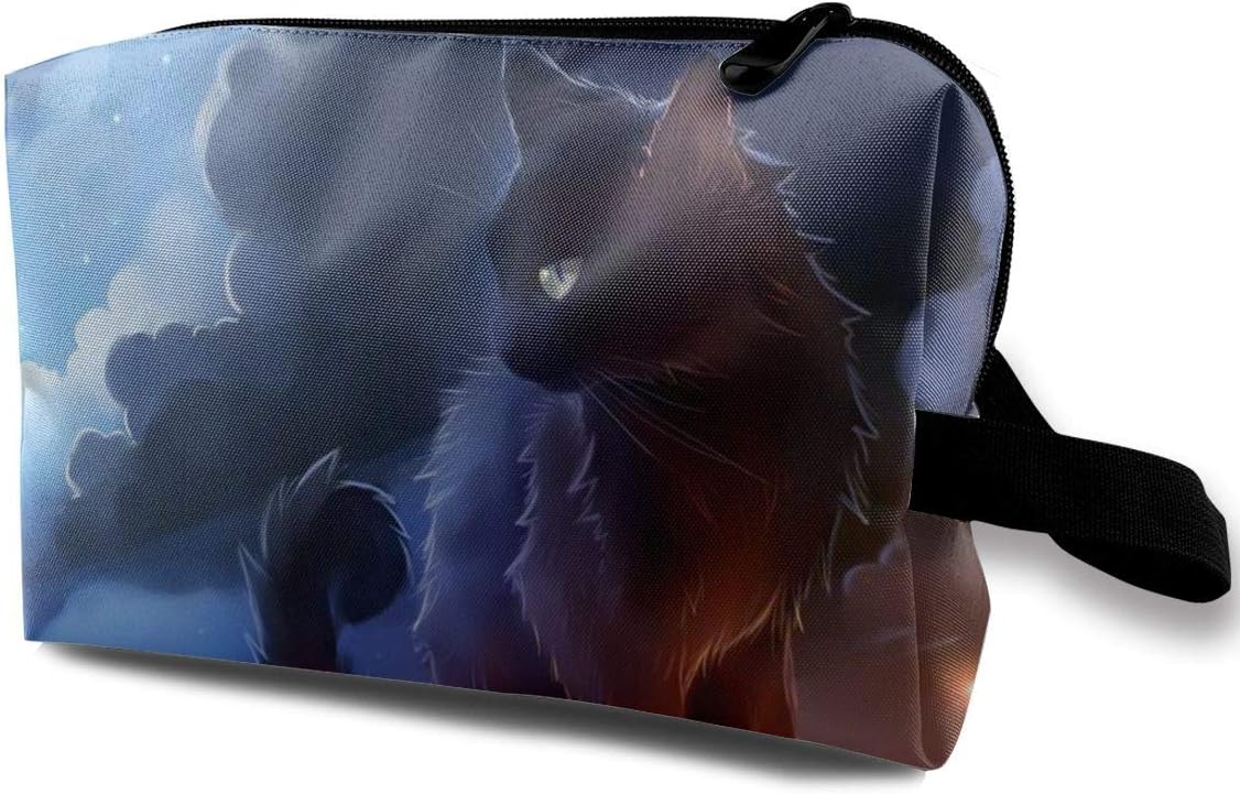 Travel Toiletry Bag Cat Warrior Custom Cosmetic Bag Multifunction Portable Makeup Pouch Hanging Organizer Bag for Women Girls