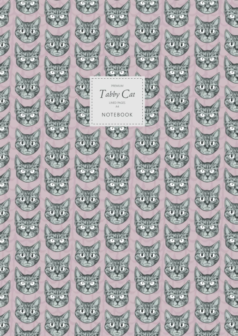 Tabby Cat Notebook - Lined Pages - A4 - Premium: (Vintage Berry Edition) Fun Notebook 192 lined pages (A4 / 8.27x11.69 inches / 21x29.7cm)
