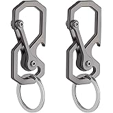 Tibitdeer Titanium Keychain, Multifunctional Carabiner Clip Key chain Heavy Duty Car Key Organizer with Bottle Opener