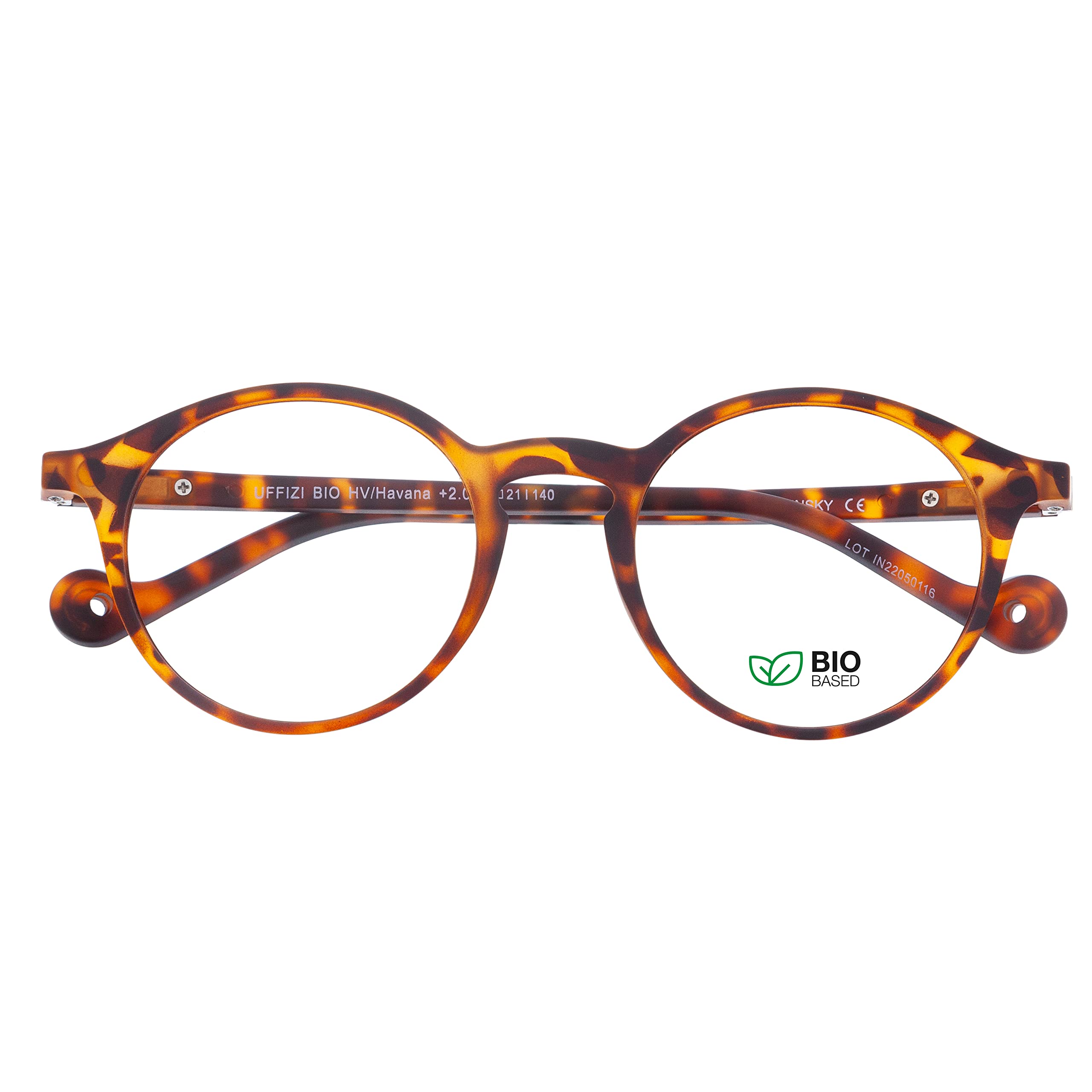 DIDINSKY CherryDIDINSKY readers presbyopia reading glasses anti blue light for men and women. Rubber touch, flexible temples and anti-reflective lenses. Havana +0.0 - UFFIZI BIO