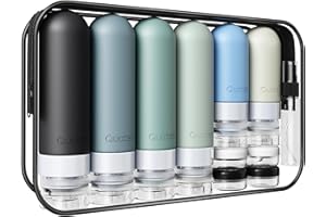 Quatish 20 Pack Travel Bottles for Toiletries, Original Patented, TSA Approved Travel Size Containers, Leak Proof Silicone Shampoo and Conditioner Bottles Women & Men, Airplane Essentials, Black