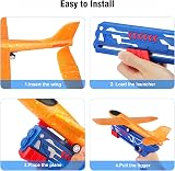 Baztoy Airplane Launcher Toy 2 in 1 Foam Glider Catapult Gun Kids 3-12 view 4